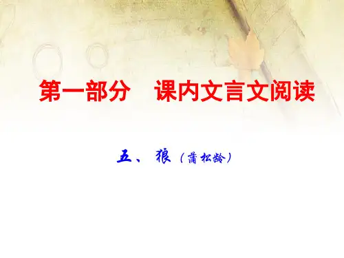 2020年中考语文古诗文阅读复习课件：课内文言文 7上 5. 狼(共57张PPT)