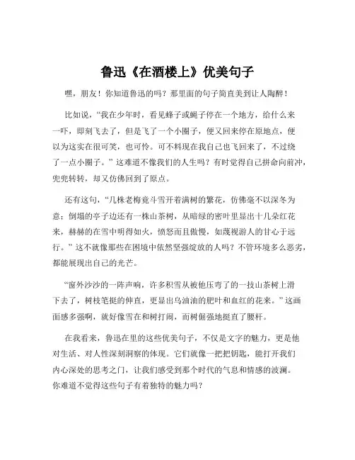 鲁迅《在酒楼上》优美句子