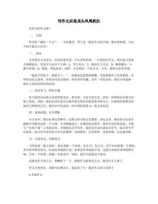 写作文应是龙头凤尾豹肚