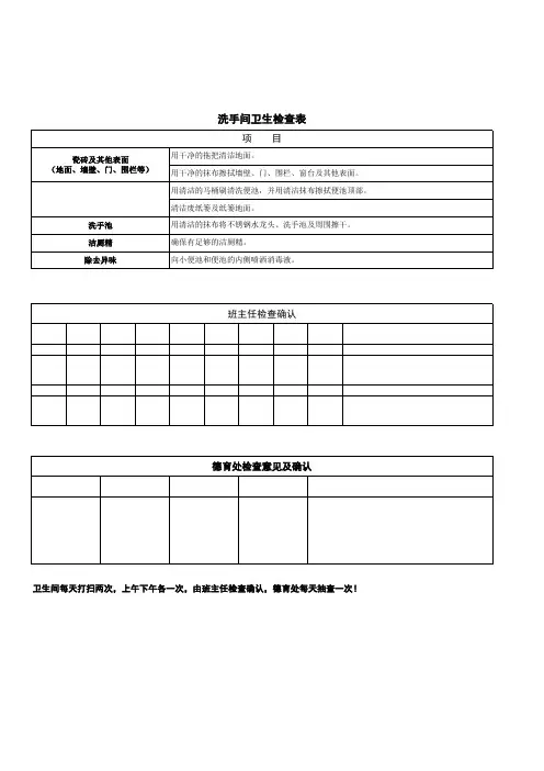 学校洗手间卫生检查表