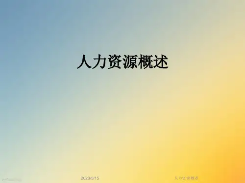人力资源概述