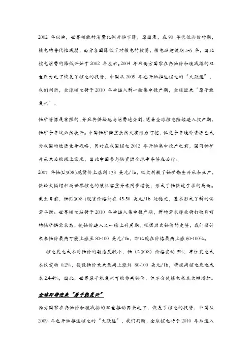 铀资源现状