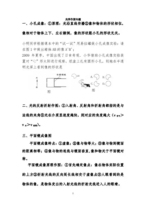 初中物理光学作图专题 -【完整版】
