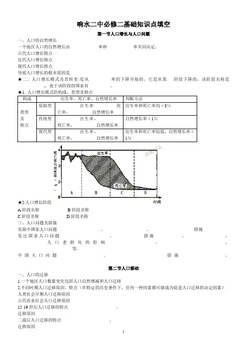 高一地理必修二知识点填空(精品)