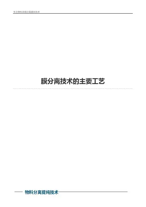 膜分离技术的主要工艺