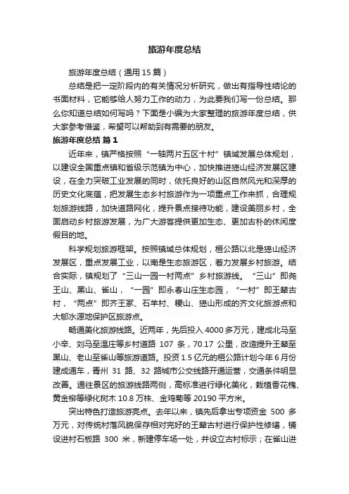 旅游年度总结（通用15篇）