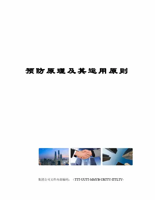 预防原理及其运用原则