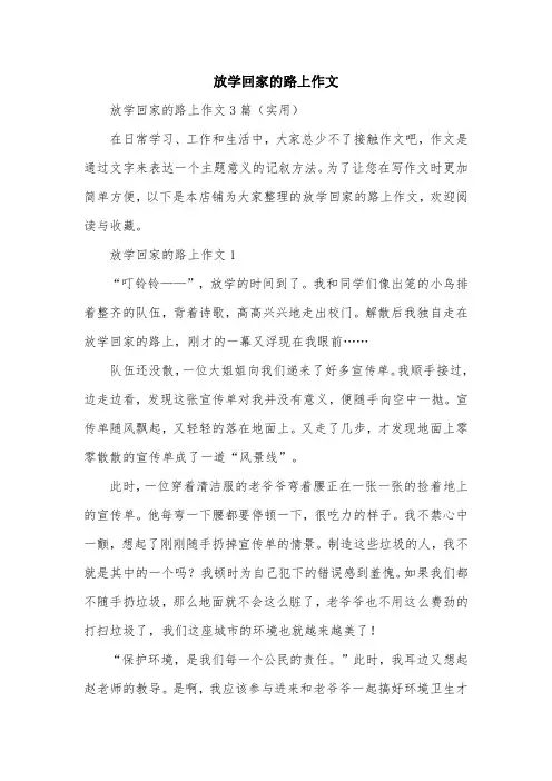 放学回家的路上作文