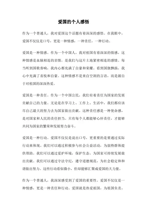 爱国的个人感悟