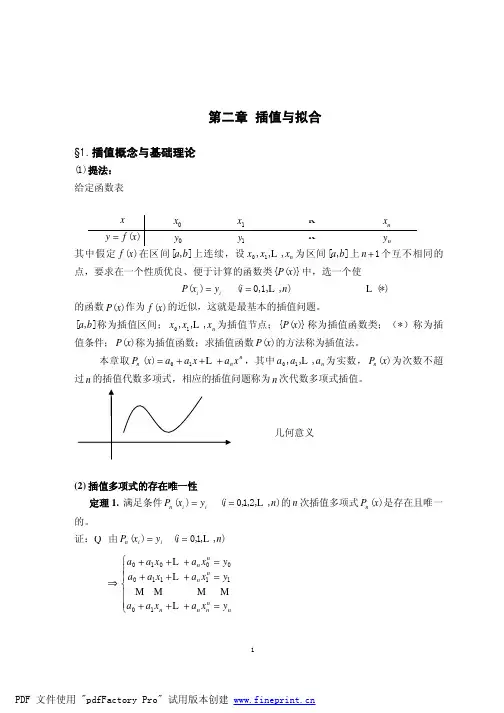 计算方法 插值法