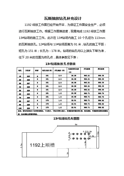 13#钻场瓦斯抽放孔布置