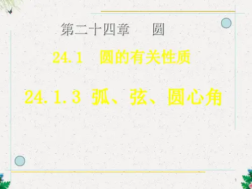 圆的有关性质——弧、弦、圆心角_PPT