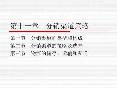 第11章分销渠道策略精品PPT课件