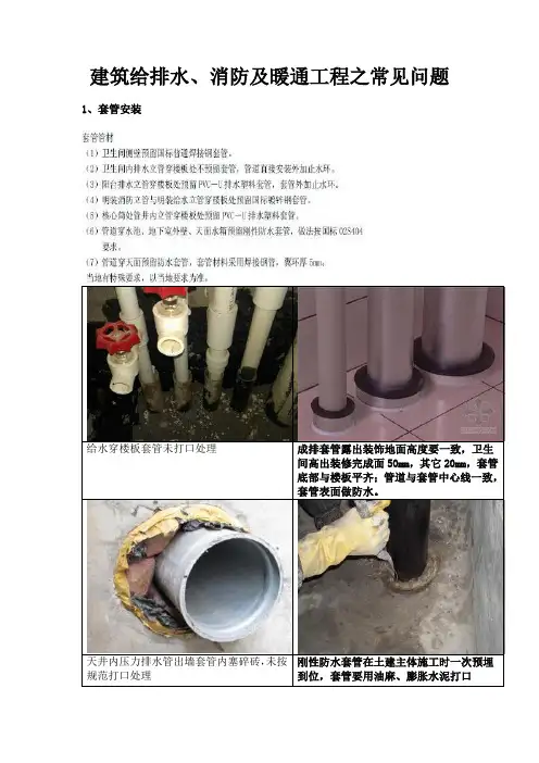 建筑给排水、消防及暖通工程之常见问题(现场图片)