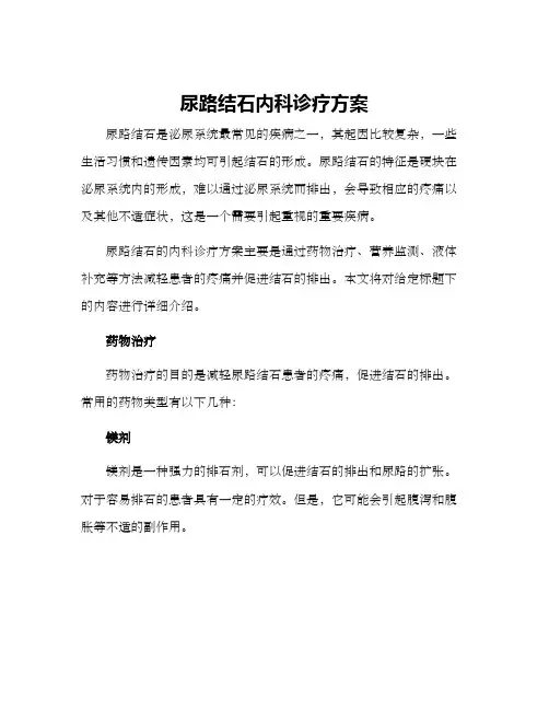 尿路结石内科诊疗方案