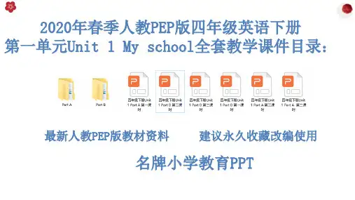 2020年人教版PEP版四年级英语下册Unit 1 My school课件全套PPT(完美版)