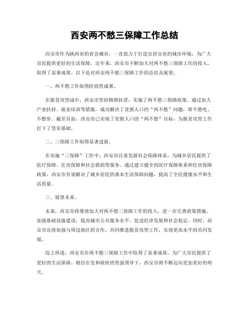 西安两不愁三保障工作总结