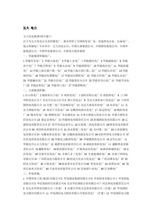 五大 电力