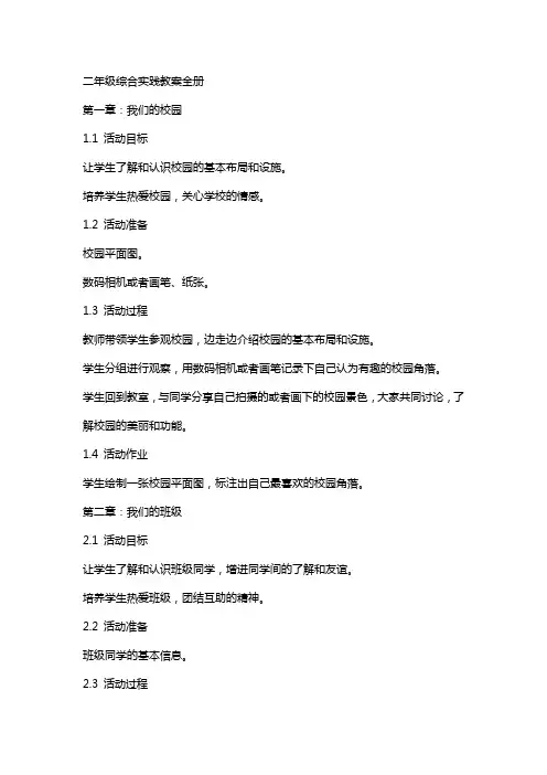 二年级综合实践教案全册