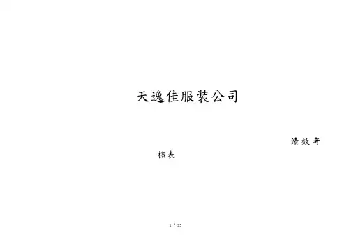 某服装公司绩效考核表