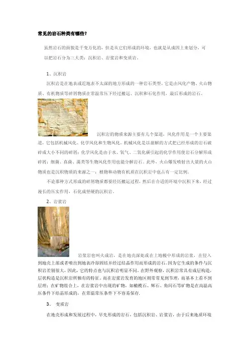 常见的岩石种类有哪些