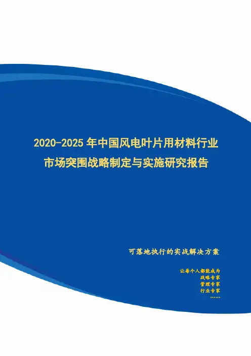 2020-2025年中国风电叶片用材料行业市场突围策略制定与实施研究报告