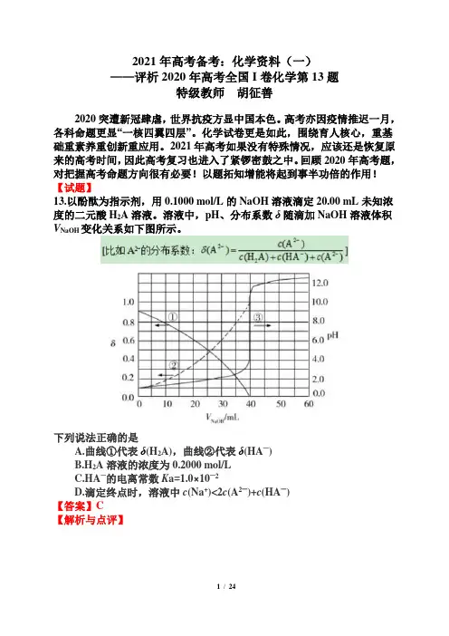 2021年高考备考：化学资料