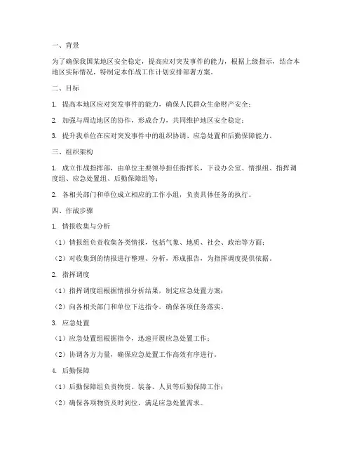 作战工作计划安排部署方案