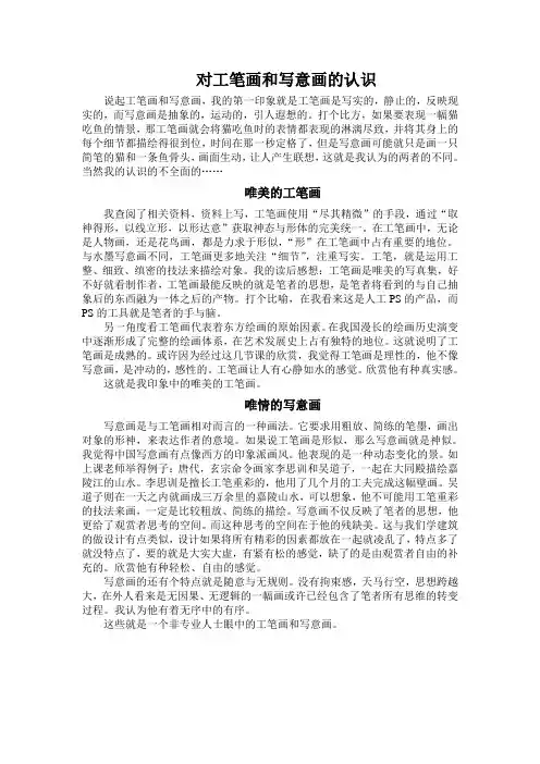 对工笔画和写意画的认识