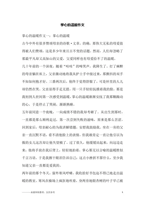 掌心的温暖作文