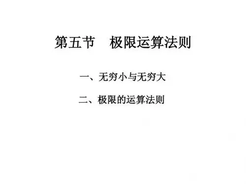 第五节  极限运算法则