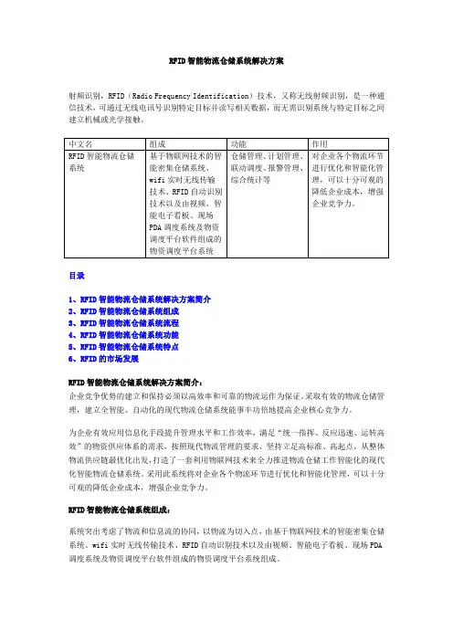 RFID智能物流仓储系统解决方案