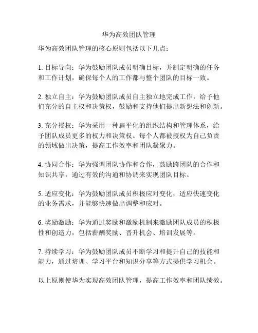 华为高效团队管理