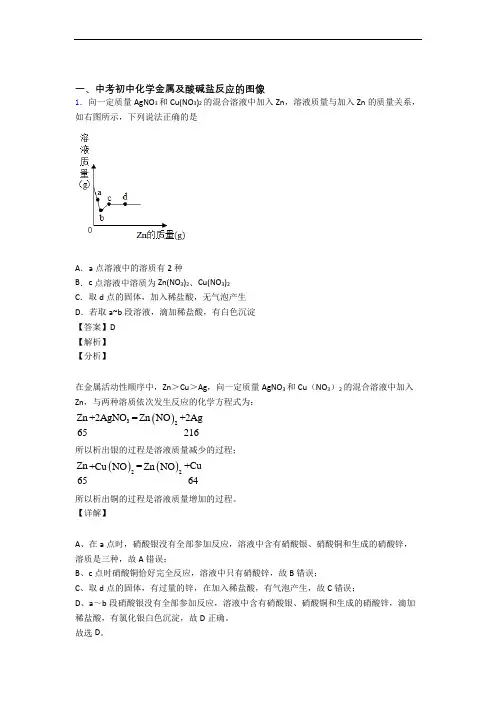 中考化学易错题精选-金属及酸碱盐反应的图像练习题附答案解析