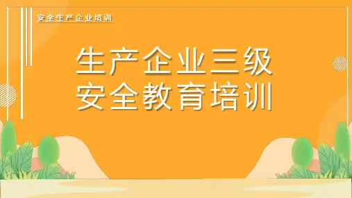 2024年度最新极简版生产企业三级安全教育培训