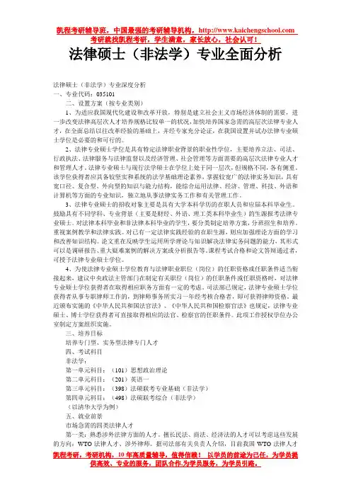 法律硕士(非法学)专业全面分析