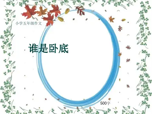 小学五年级作文《谁是卧底》500字(共9页PPT)