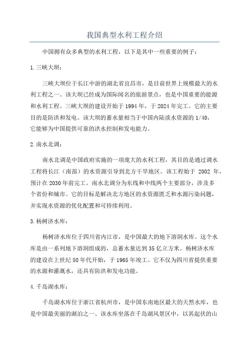 我国典型水利工程介绍