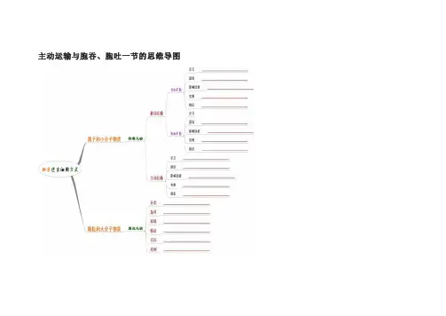 主动运输与胞吞、胞吐一节的思维导图