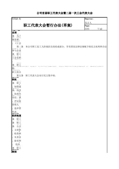 工会职代会大会资料