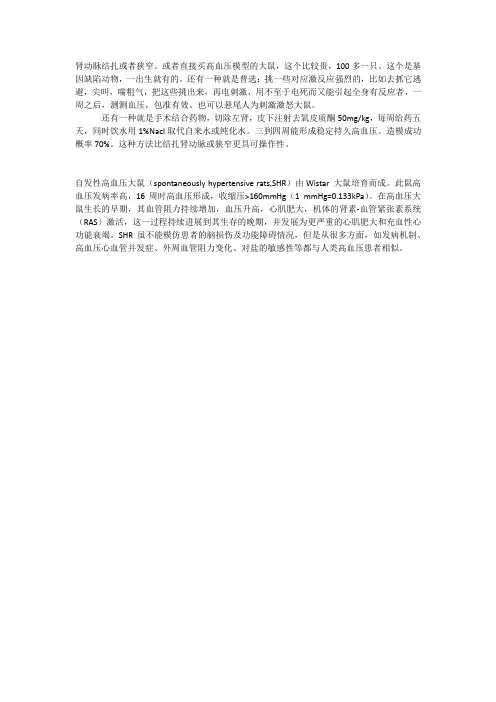 高血压造模