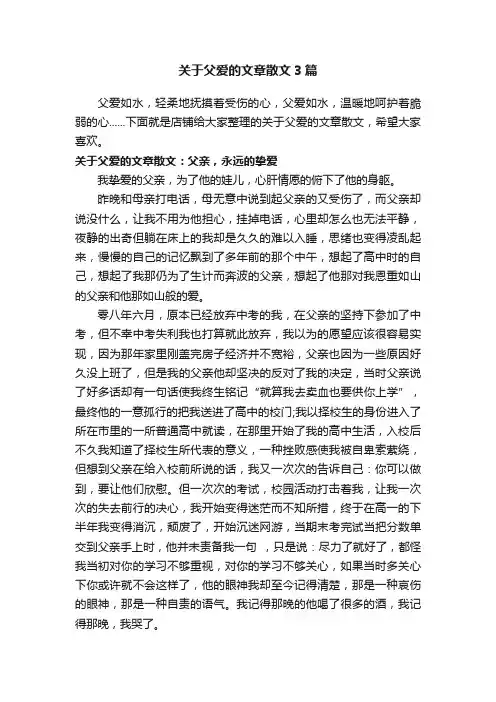 关于父爱的文章散文3篇