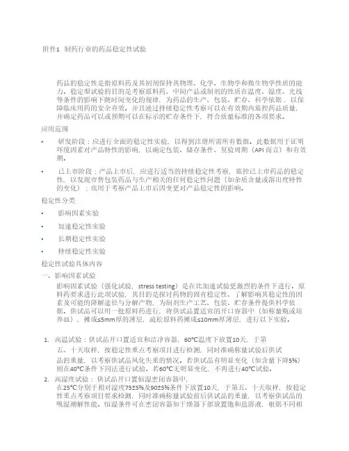 药品稳定性试验