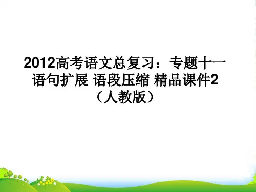 高考语文总复习 专题十一语句扩展语段压缩精品课件2 新人教