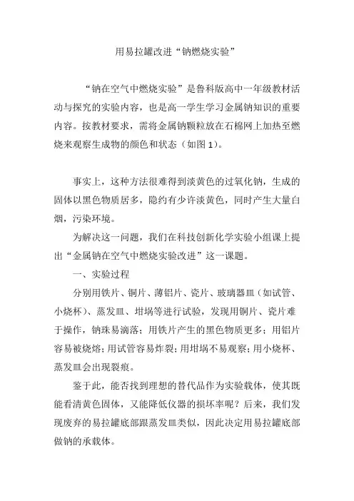 用易拉罐改进“钠燃烧实验”