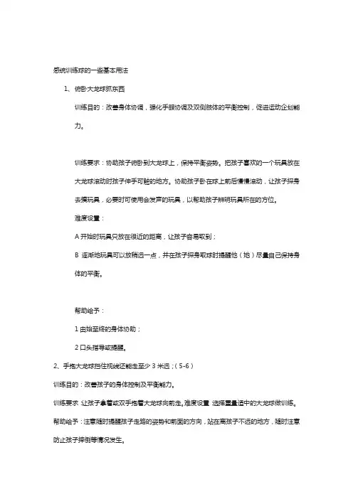 感统训练球大龙球的一些基本用法