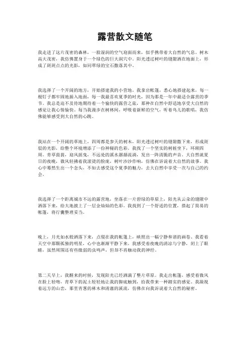 露营散文随笔