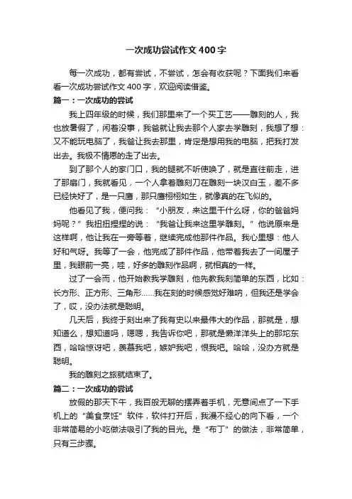 一次成功尝试作文400字