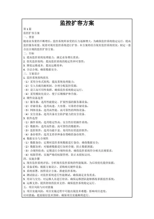 监控扩容方案
