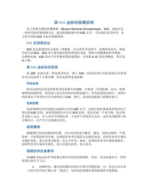 尿hcg金标法检测原理